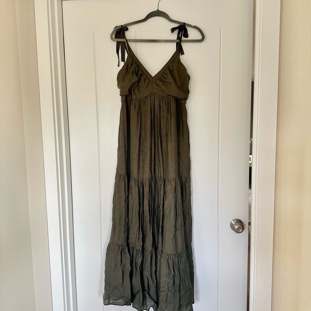 Express Black Ruched Maxi Sundress